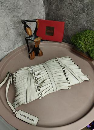 Шкіряний клатч karen millen/білий шкіряний клатч/оригінал2 фото