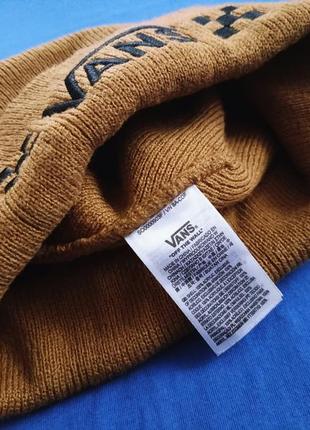 Vans brown cuffed checker beanie o/s3 фото