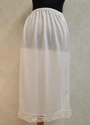 Ніжний вінтажний під'юпник з легким мереживом, підспідник, нижня спідниця.