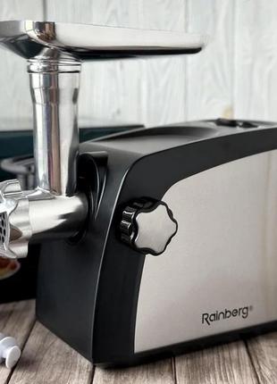 Професійна електрична м'ясорубка rainberg rb-673a 3800w електром'ясорубка із соковижималкою