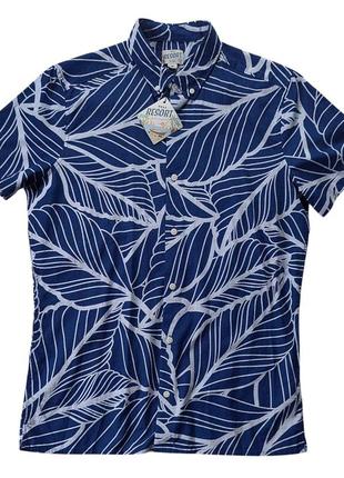 Next uk тропическая летняя рубашка м slim fit
