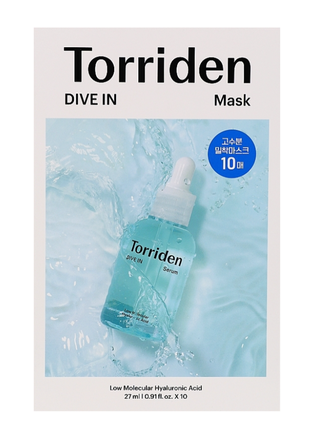 Тканинна маска з гіалуроновою кислотою torriden dive in low molecule hyaluronic acid mask