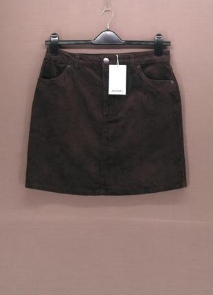 Новая хлопковая вельветовая юбка "monki" коричневого цвета, uk14/eur42.