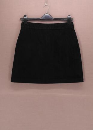 Юбка мини "next" чёрная вельветовая, uk10/eur38.
