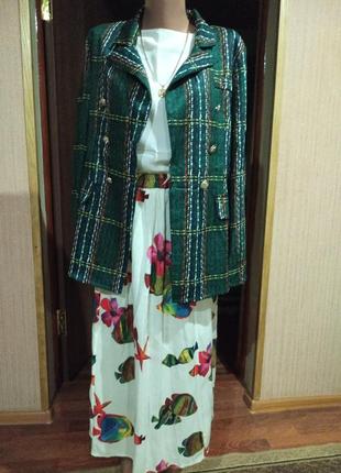 Очень красивая юбка в рыбки!! 52-54, состояние идеально