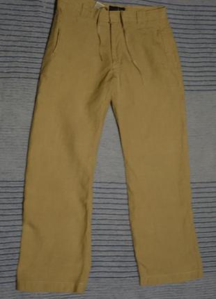 Свободные легкие бежевые льняные брюки next loose fit англия 32 s