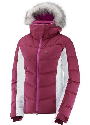 Женский горнолыжный пуховик, куртка лыжная salomon icetown jkt w