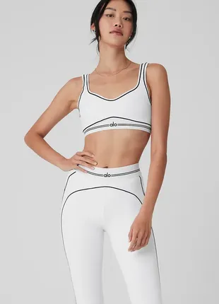Airbrush hight waist heart throb leggings білий сет спортивний костюм топ і легінси
