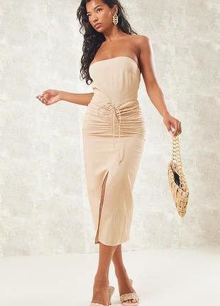 Длинное миди платье с разрезом plt