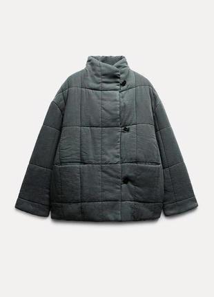 Стьобана куртка із запахом zw collection від zara
