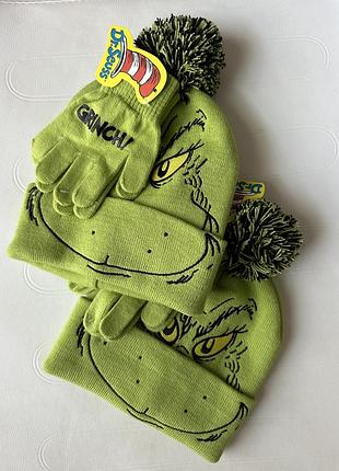 Детский комплект шапка и перчатки гренч