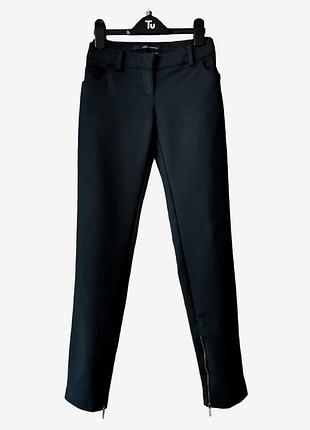 Джинсы atos lombardini чёрные гладкие узкие женские джинсы низкая посадка фирменные номерные джинсы-брюки