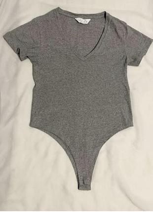Primark базовый серый боди как новый
