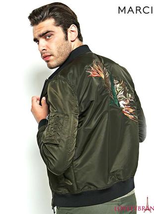 Marciano guess usa бомбер l мужская куртка пилот с вышивкой