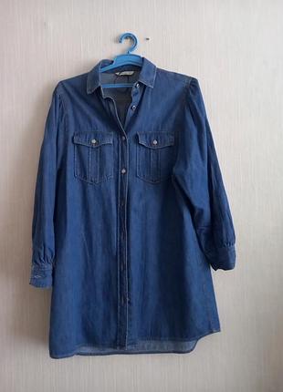 Джинсовое платье-рубашка.новое состояние.