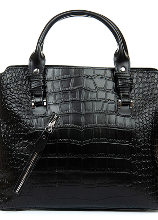 Сумка женская черная из натуральной кожи код 25-8640