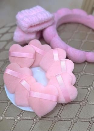 Набор из 8 спонжиков в виде сердечек 💞