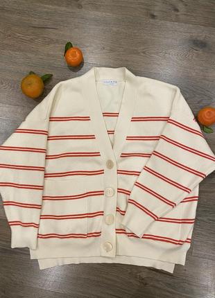 Женский кардиган, свитер в полоску xl
