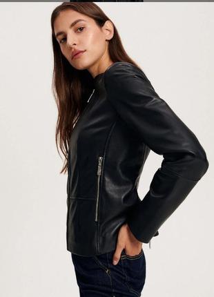 Натуральная кожаная куртка reserved кожаная куртка кожа натуральная премиум premium3 фото