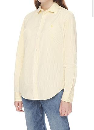 Polo ralph lauren женская рубашка, сорочка оверсайз, блузка, рубашка в желтую полоску
