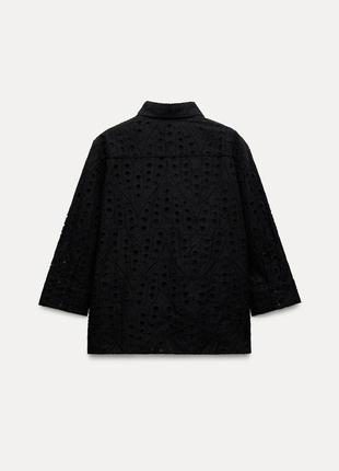 Zara актуальна блузка блуза сорочка прошва вишивка рішелье бренд zara, р.s2 фото