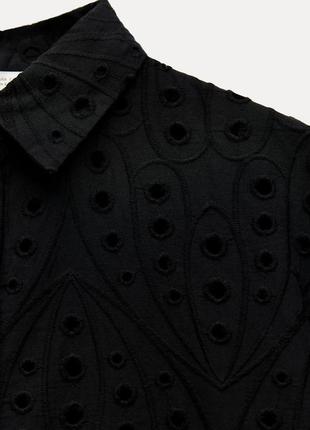 Zara актуальна блузка блуза сорочка прошва вишивка рішелье бренд zara, р.s3 фото