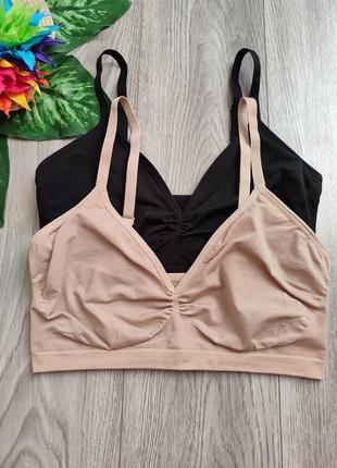 Черный эластичный топ-бра h&m