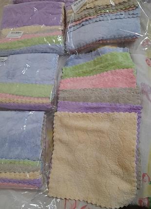 🍒салфетки кухонные 25х25см микрофибра хорошего качества