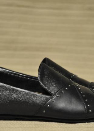 Очаровательные легчайшие черные кожаные слиперы fftffop lena micro-stud loafers 39 р. ( 25,5 см.)6 фото