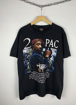 Крута вінтажна rock tees мерч футболка 2pac tupac тупак band rap