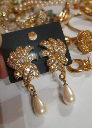 Клипсы кристаллы, американский винтаж, идеальное состояние, очень блестящие5 фото