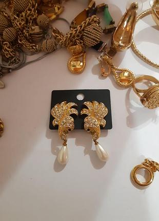 Клипсы кристаллы, американский винтаж, идеальное состояние, очень блестящие2 фото