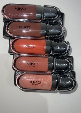 Блеск для губ kiko 3d оттенки 3, 4, 9, 20, 35