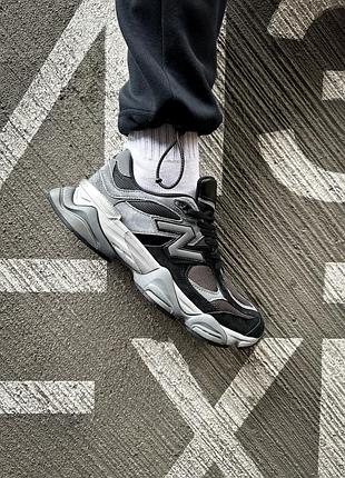Кросівки жіночі / чоловічі сірі замшеві осінні весняні літні new balance 9060 black castlerock grey