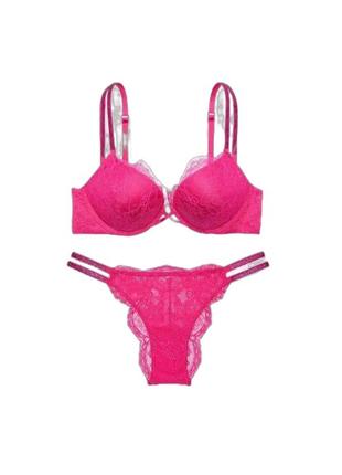 Комплект со стразами бра трусики бразилиана оригинал виктория секрет victoria secret