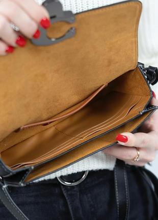 Сумочка женская черная из натуральной кожи coach9 фото