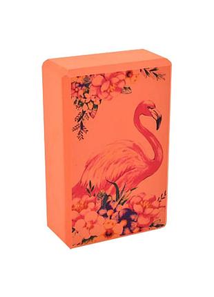 Блок для йоги "фламінго" ms 0858-13(orange) eva 23 х 15 х 7,5 см