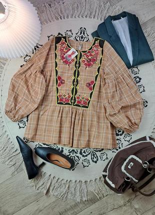 Неймовірна дуже стильна етно блуза з широкими рукавами ethnic⚜️