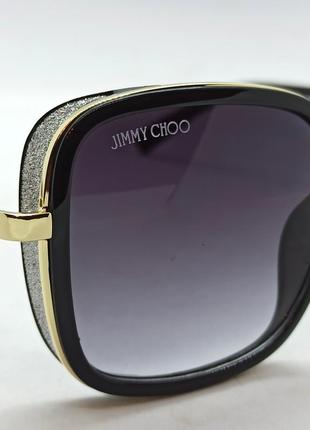 Jimmy choo очки женские солнцезащитные серый градиент в золотом металле