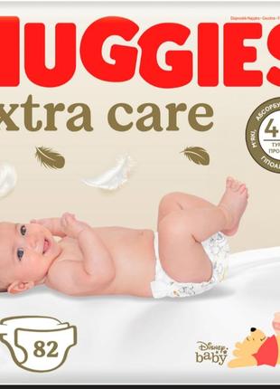 Подгузники huggies extra care mega 2 (3-6 кг) 82 шт