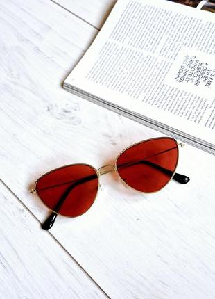 Окуляри сонцезахисні лисички червоні окуляри кішечка cat eye