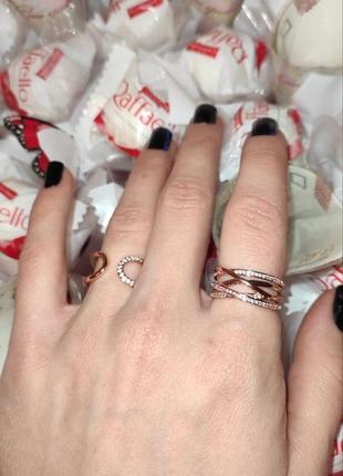 Позолоченная кольца pandora "сияющие линии" серебряная