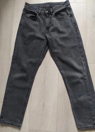 Джинсы серые прямые средняя посадка