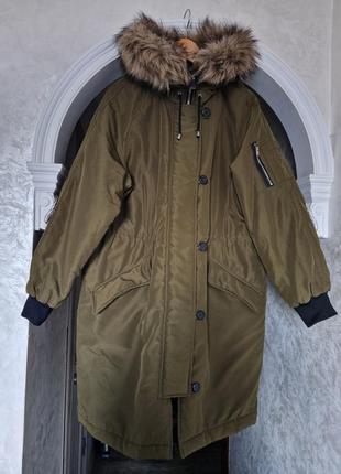 Парка оверсайз капюшоном h&m