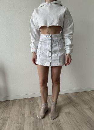 Белая мини юбка/юбка topshop