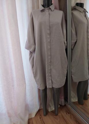 Подовжена з кишенями сорочка 👕, туніка великого розміру