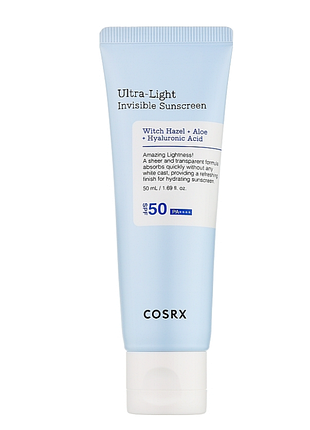 Легкий зволожувальний сонцезахисний крем cosrx ultra light invisible sunscreen spf50+/pa++++