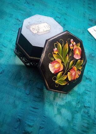 Милая шкатулочка петриковская роспись. винтаж прошлый век