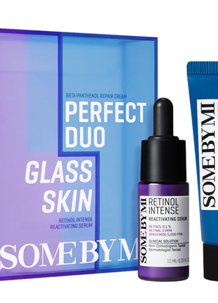 Some by mi glass skin perfect duo kit набір зволожуючий крем та ретинолова сироватка