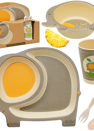 Опис набір дитячого посуду з бамбукового волокна 5 предметів.м+